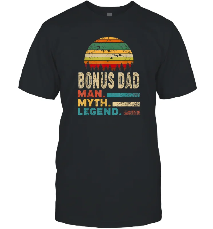 Bonus Dad The Man The Myth The Legend T Shirt Vintage Papa Men Cotton T-Shirt