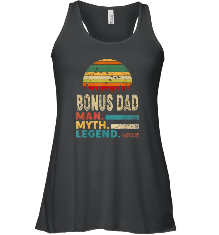 Bonus Dad The Man The Myth The Legend T Shirt Vintage Papa Women Racerback Tank