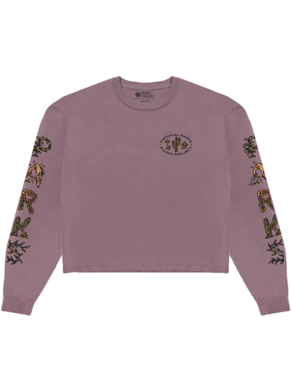 90s Doodle Parks Boxy Long Sleeve Tee - Grape