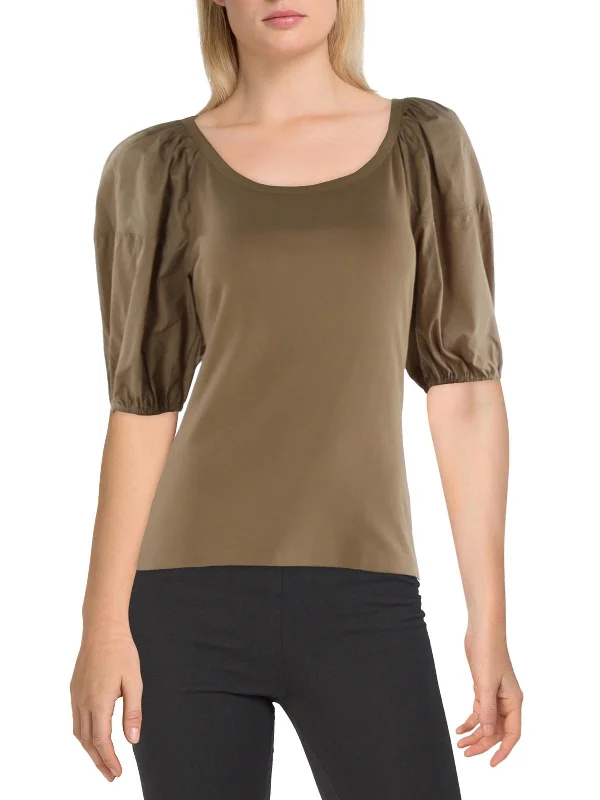 Womens Textured Ribbed Pullover Top