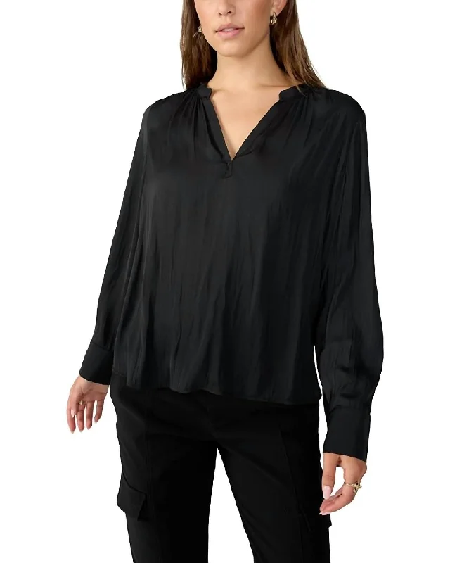 Lizzie Sateen Tunic In Black