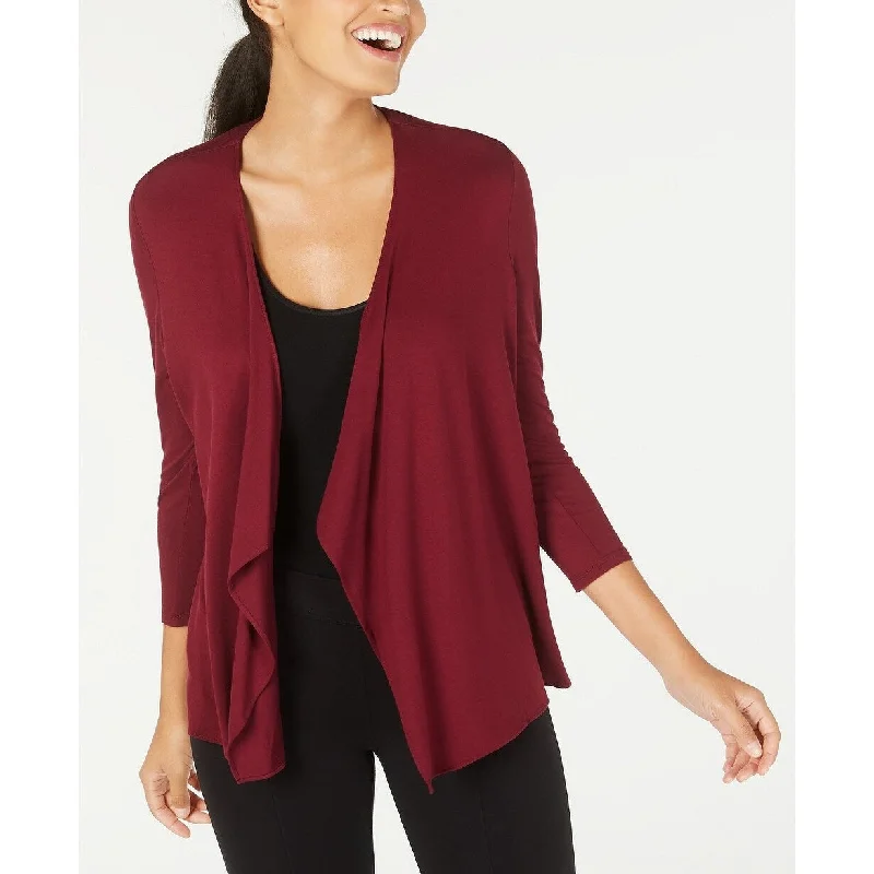 Alfani Women's Open-Front Cardigan Dark Red Size Medium