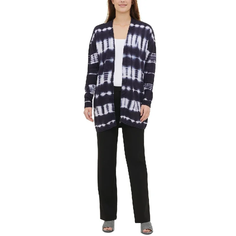 Calvin Klein Women's Cotton Tie Dye Cardigan Blue Size Small