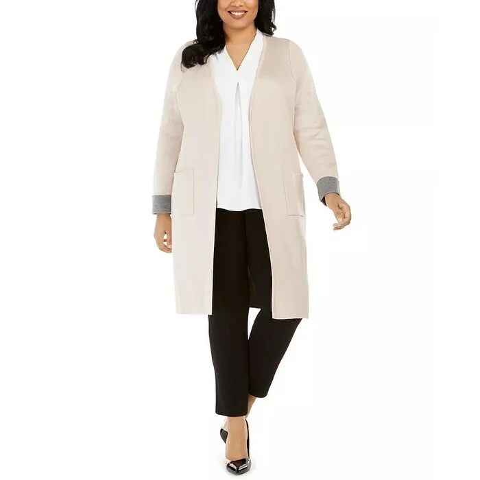 Calvin Klein Women's Plus Size Duster Cardigan Pink Size 2X