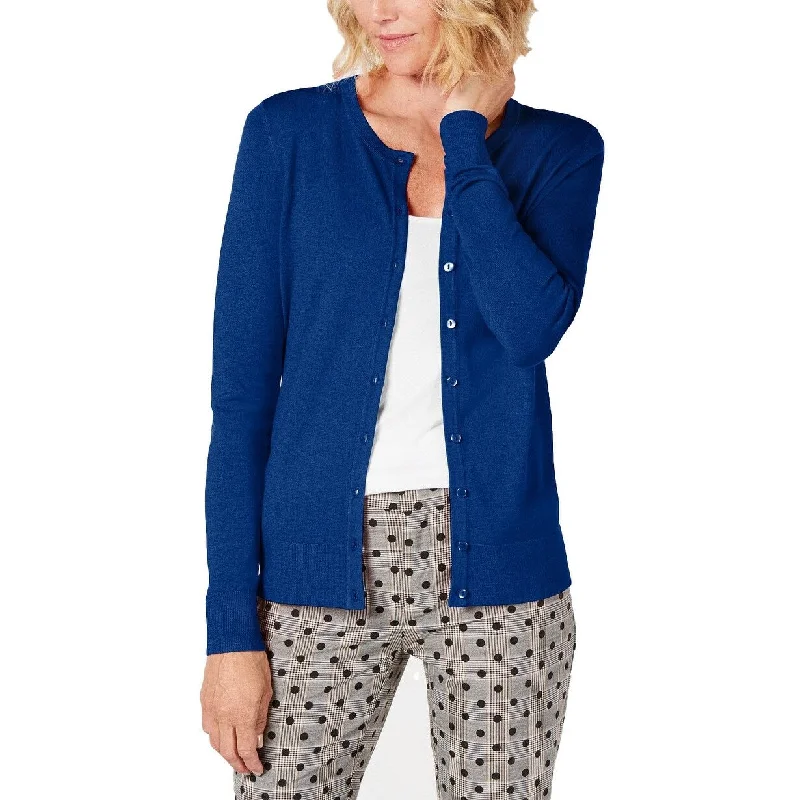 Charter Club Women's Long-Sleeve Button-Front Cardigan Blue Size 2 Extra Large - XX-Large