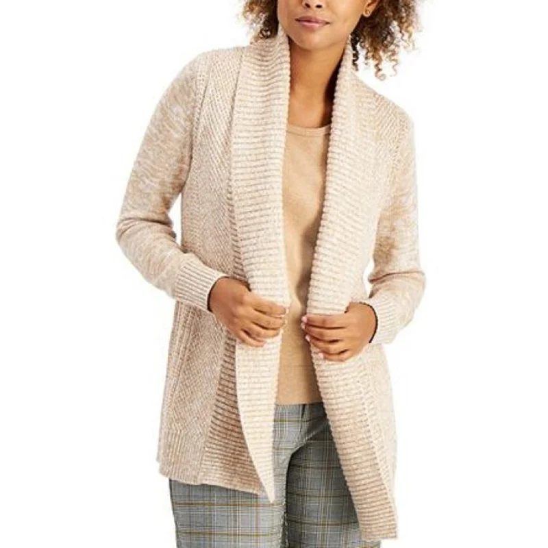 Charter Club Women's Marled Shawl-Collar Cardigan Med Beige Size Extra Large