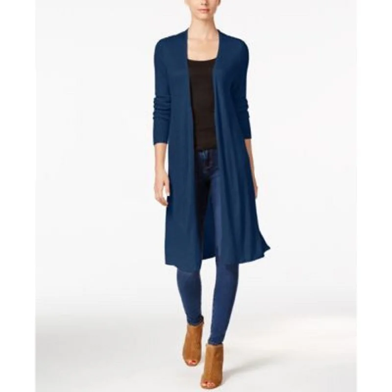 INC International Concepts Women's Ribbed Duster Cardigan Navy Size M - Medium