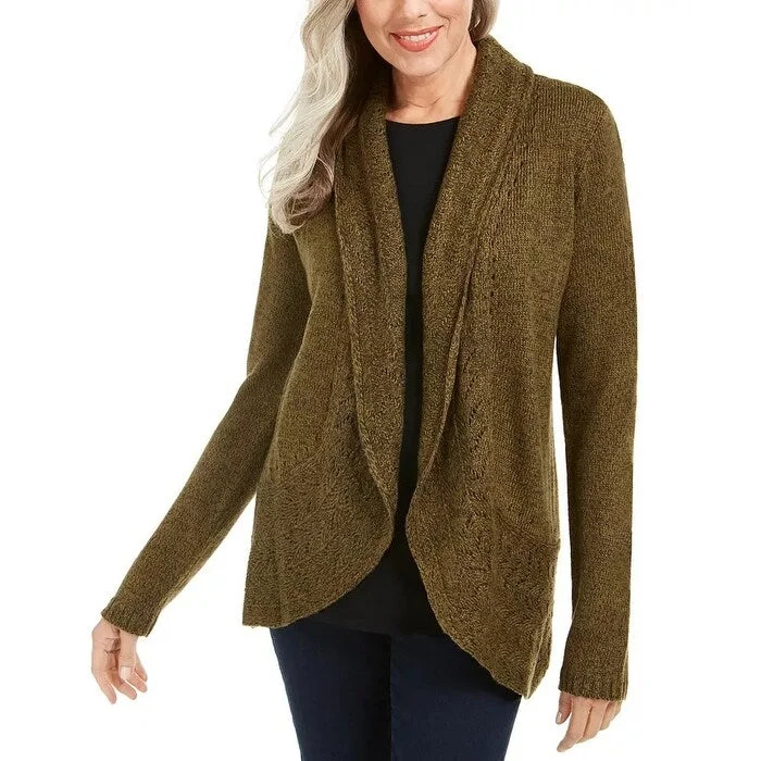 Karen Scott Women's Shawl Collar Cardigan Green Size X-Large