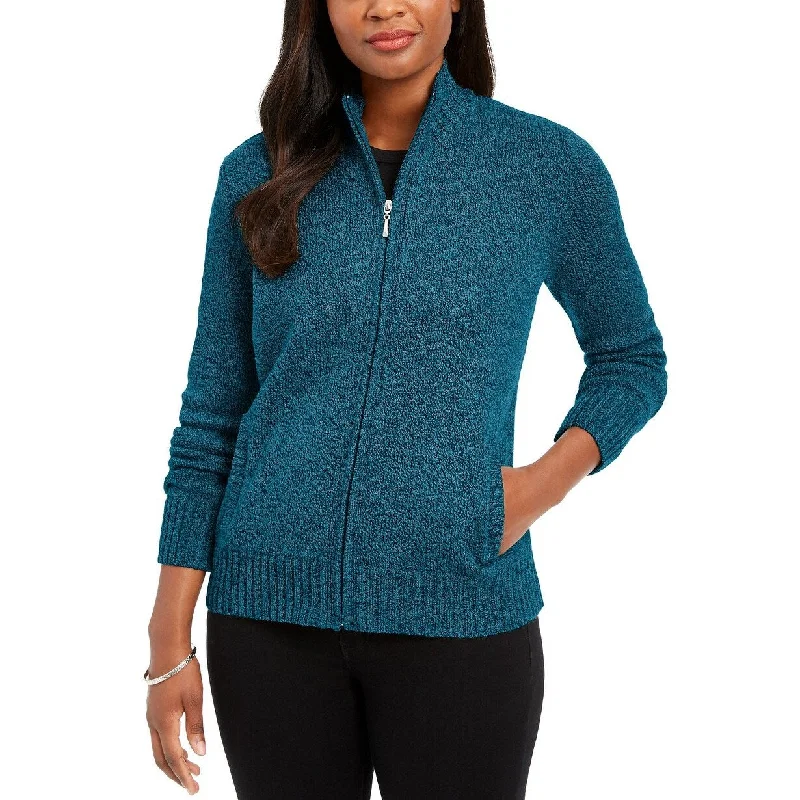 Karen Scott Women's Zip-Front Cardigan Sweater Teal Size 2 Extra Large