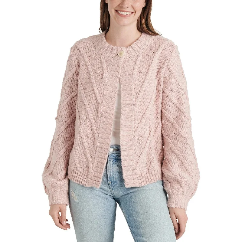 Lucky Brand Women's Bobble Cardigan Sweater Pink Size Large