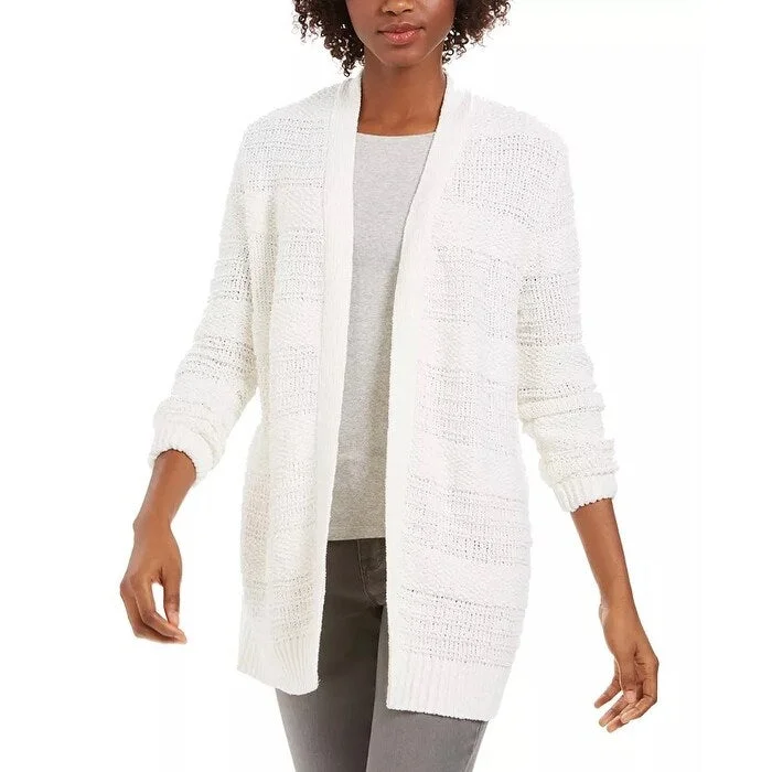 Style & Co Women's Boucle Cardigan White Size Large