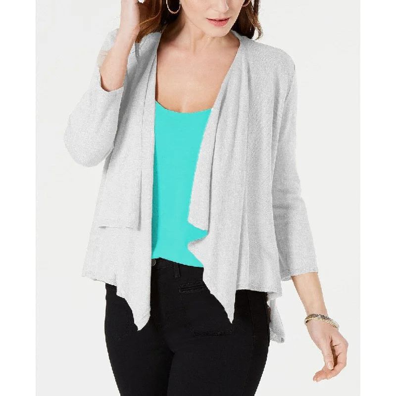 Style & Co Women's Draped Pointelle-Back Cardigan White Size Medium