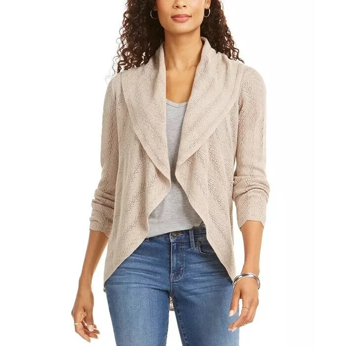 Style & Co Women's Pointelle Cardigan Beige Size X-Large - XL